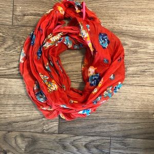 Red floral scarf
